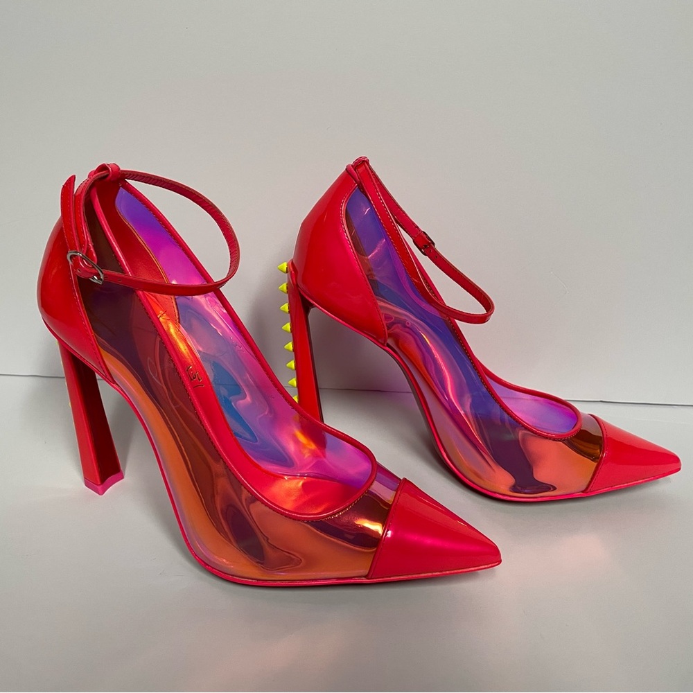 Christian Louboutin debout condorapik 100 pumps Heels fluo neon hot pink 37